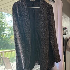 Elegant Black and Gray Knit Cardigan